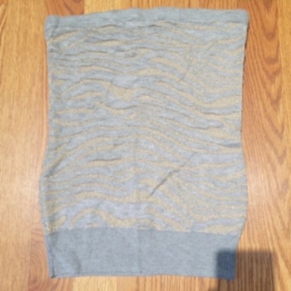 Express Metallic Gold/Silver Zebra Print Tube Top - Picture 2 of 2